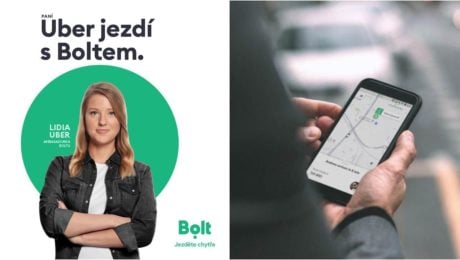 Uber jazdí Boltom.