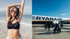 dievca, plaz, dovolenka, ryanair, more