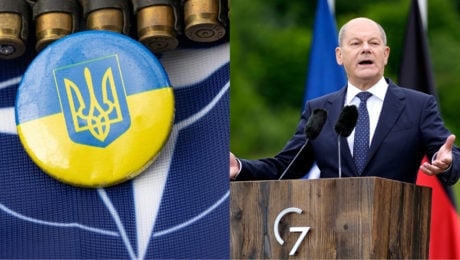 scholz vystupujúci na summite NATO