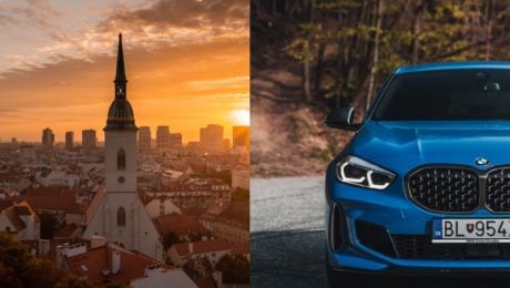 Na snímke je Bratislava a BMW.