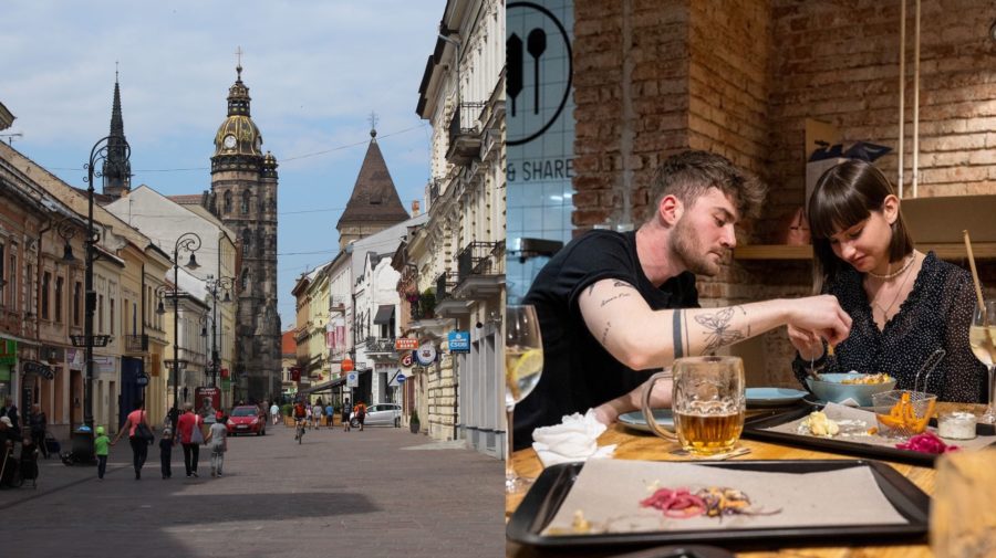 na lavo ulica a na pravo muž a cena ktorí jedia