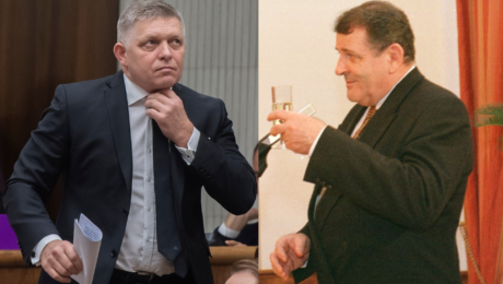 Robert Fico a Vladimír Mečiar si pripíja