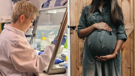 Katarína Šoltys, docentka na Prírodovedeckej fakulte Univerzity Komenského. Vedkyňa, odborníčka v laboratóriu. Tehotná žena