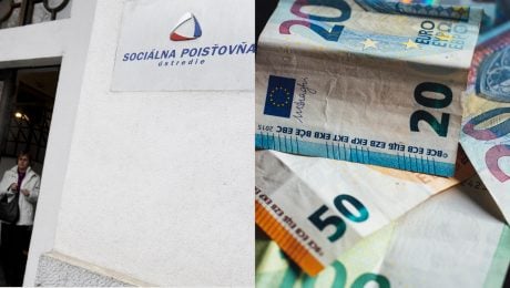 nápis sociálna poisťovňa, eurobankovky