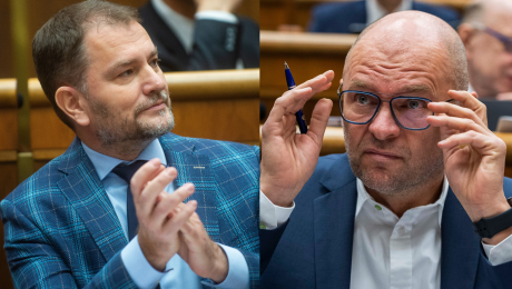 Igor Matovič a Richard Sulík gestikulujú