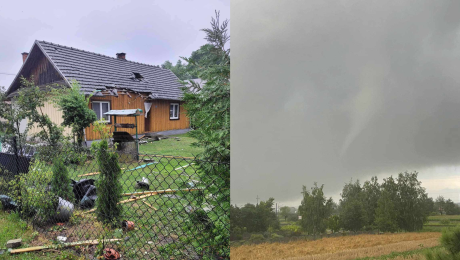 Tornádo v Poľsku a zničený dvor