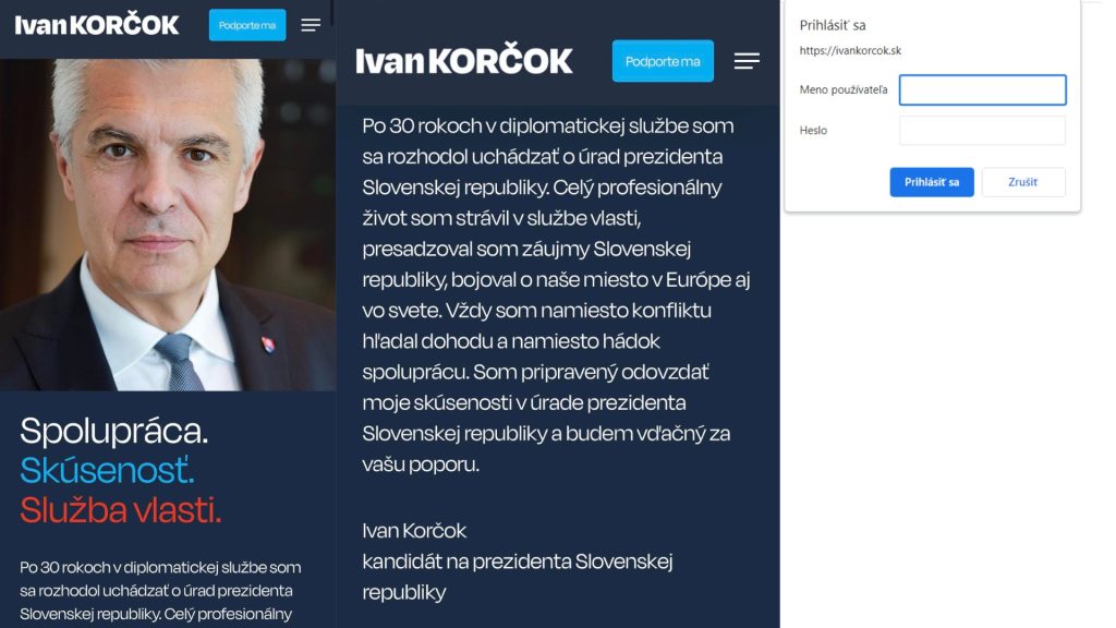 Ivan Korčok a jeho web