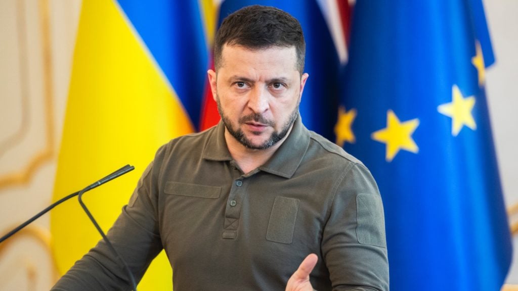 Na snímke ukrajinský prezident Volodymyr Zelenskyj