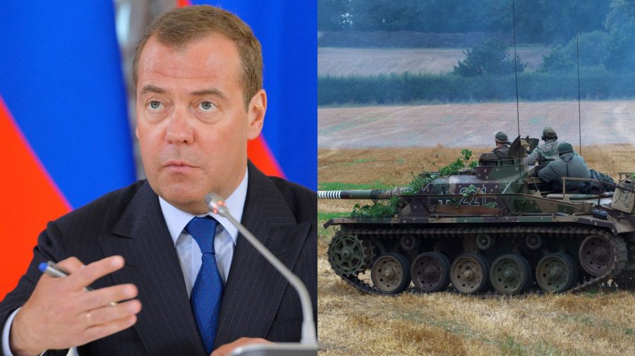 Dmitrij Medvedev a tank