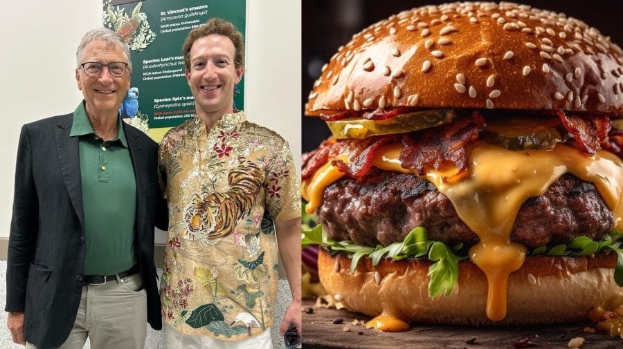 Bill Gates, Mark Zuckerberg, burger