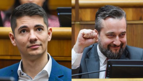 Erik Kaliňák a Ľuboš Blaha v parlamente.