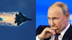 Lietadlo Su-57 a Vladimir Putin