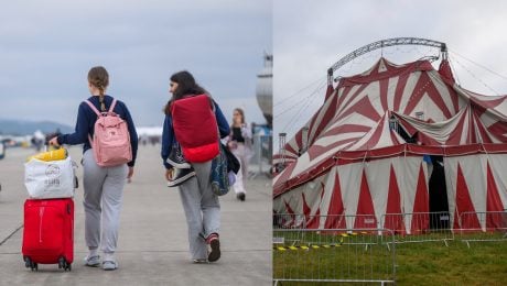 Na snímke odchádzajúci ľudia z festivalu Pohoda 2024, stan