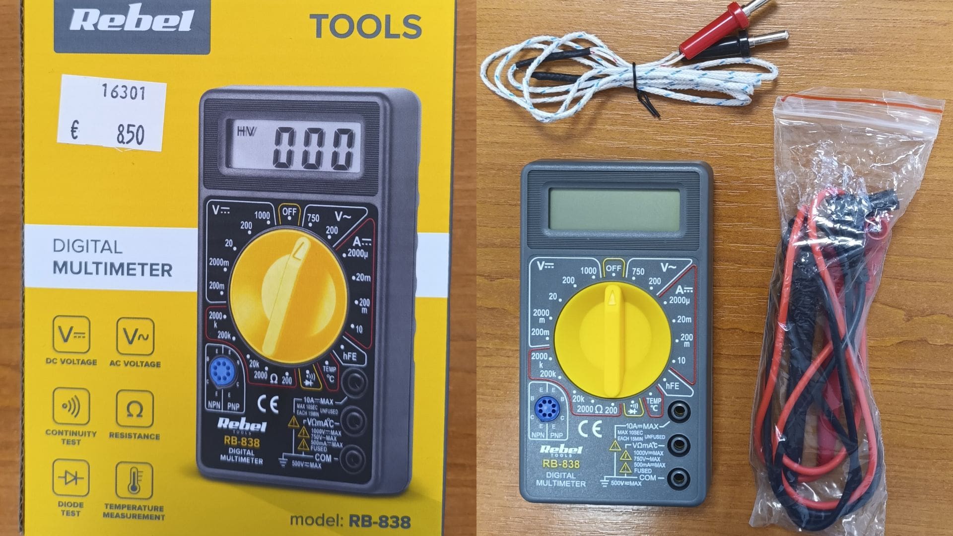 Digitálny multimeter v obale.