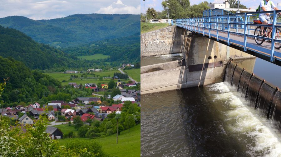 Na snímke pohľad na obec a vodná elektráreň.