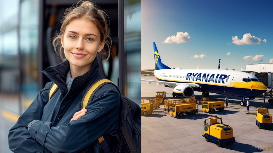 Ryanair, lietadlo, žena, dovolenka