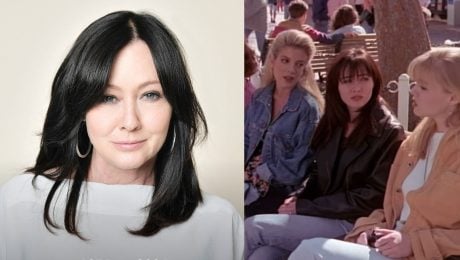 Na snímke Shennan Doherty a jej kolegyne zo seriálu Beverly Hills 90210.