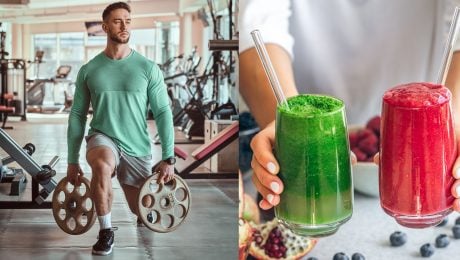 fitness, muž, smoothie