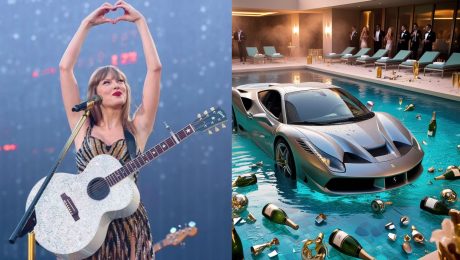 Taylor Swift, auto v bazéne po párty