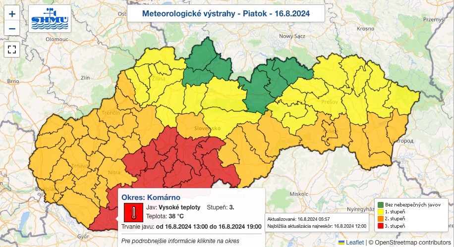 Mapa výstrah