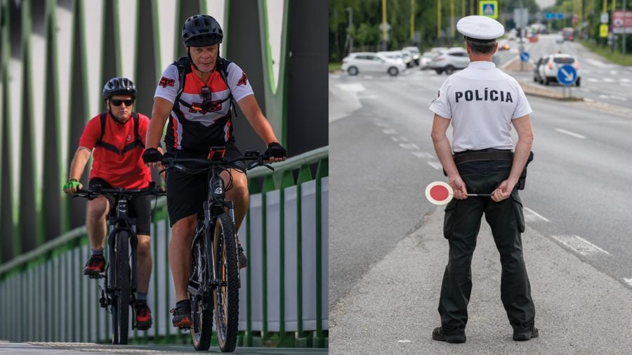 Cyklisti a policajt