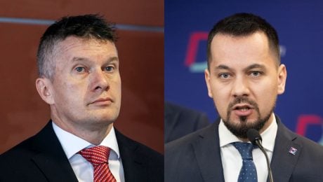 Na snímke riaditeľ ÚIS Branislav Zurian a politik Juraj Šeliga.