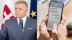 Na snímke premiér Robert Fico a mobil so správami.