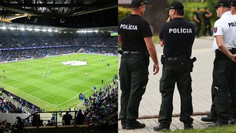 Štadión ŠK Slovan a policajti.