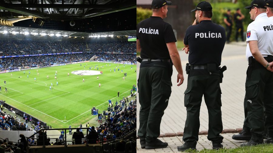 Štadión ŠK Slovan a policajti.