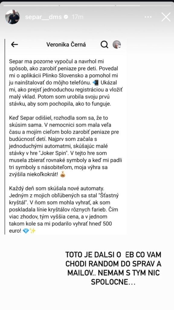 separ vyjadrenie plinko.sk