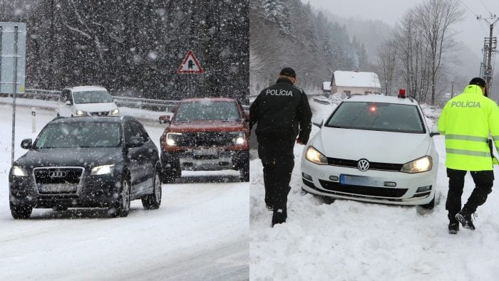 sneženie, kalamita, polícia